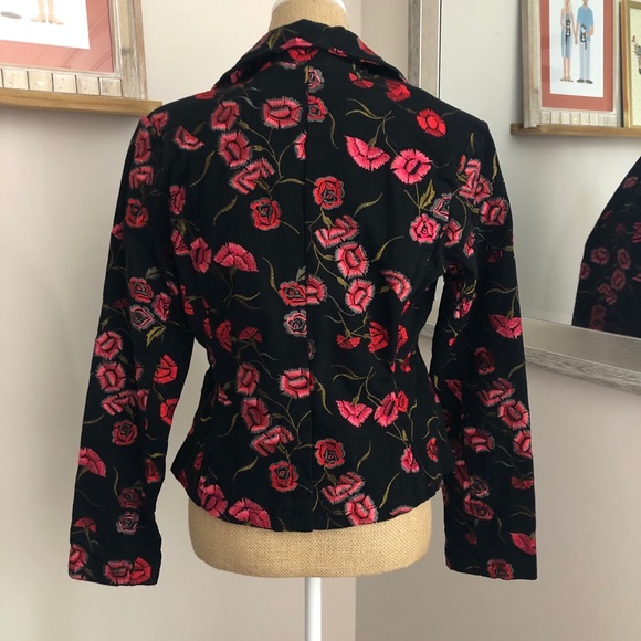 Paparazzi New Rare Rose Floral Embroidered Blazer - Picture 9 of 14